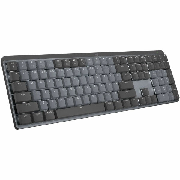 Logitech MX Mechanical Wireless Illuminated Performance Keyboard Clicky Switches Backlit Keys Bluetooth USB-C macOS Windows Linux iOS Android Metal Graphite